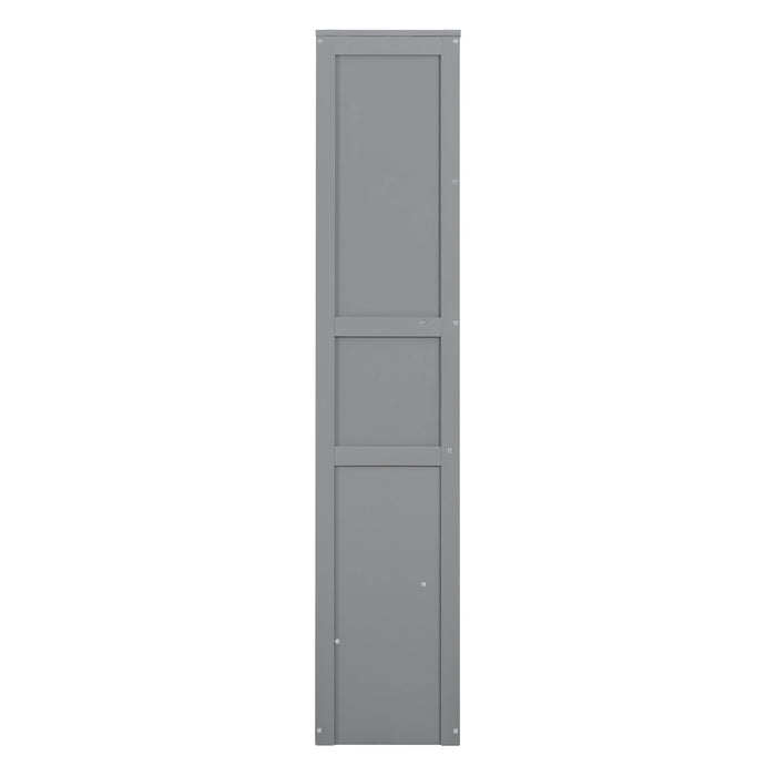 Queen Size Murphy Bed Wall Bed With Shelves, Gray