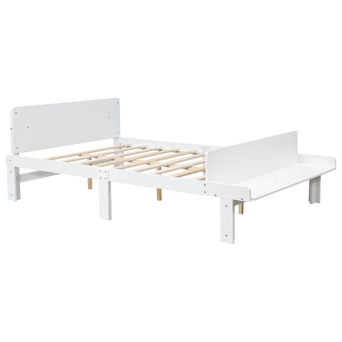 Full Bed With Footboard Bench, White