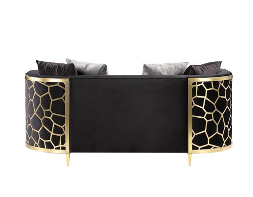 Fergal - Loveseat - Black Velvet & Gold Finish Unique Piece Furniture