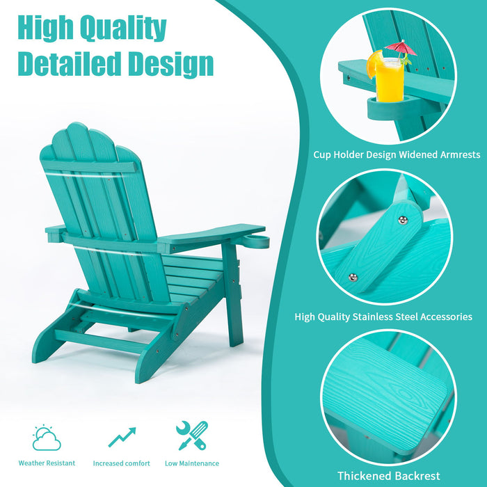 Tale Folding Adirondack Chair With Pullout Ottoman With Cup Holder, Oversized, Poly Lumber, For Patio Deck Garden, Backyard Furniture, Easy To Install, Green. Banned From Selling On Amazon