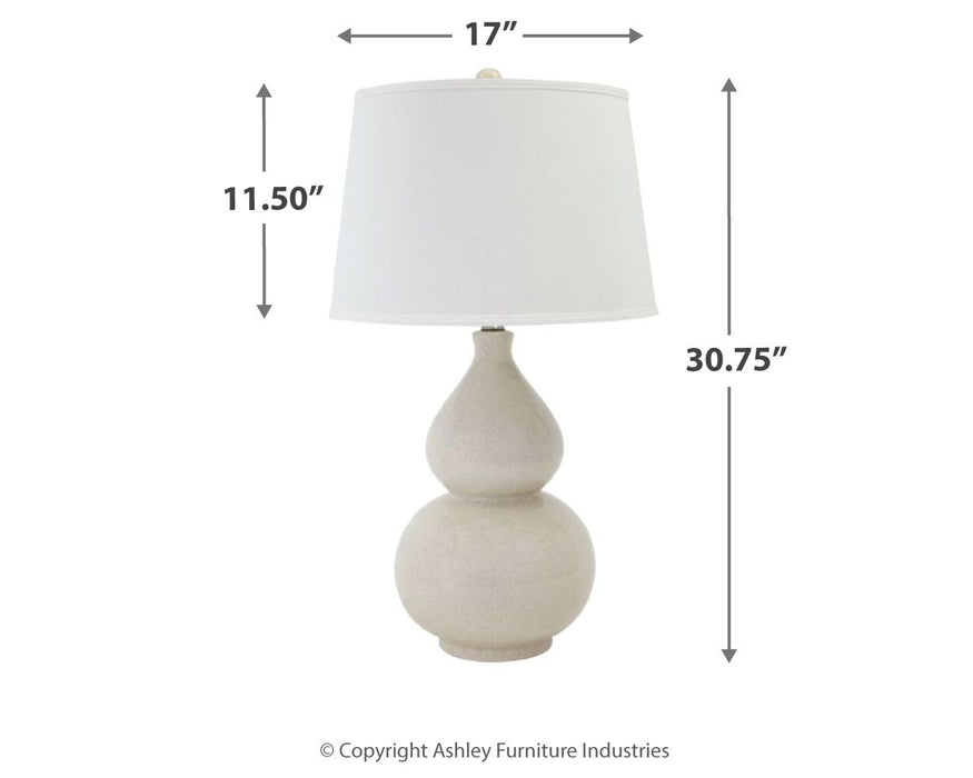 Saffi - Cream - Ceramic Table Lamp Unique Piece Furniture