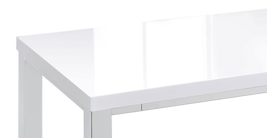 Natividad - 5 Piece Bar Set - White High Gloss And Chrome Unique Piece Furniture