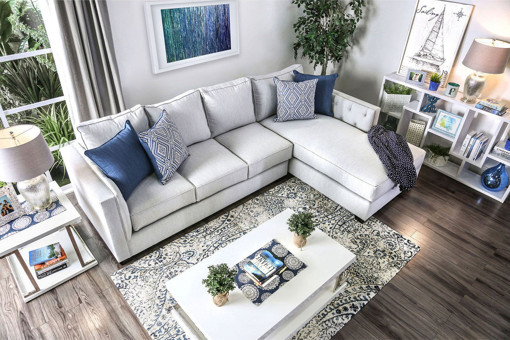 Ornella - Sectional - Light Gray / Blue Unique Piece Furniture