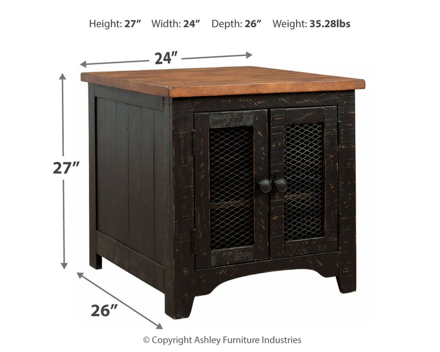 Valebeck - Black / Brown - Rectangular End Table Unique Piece Furniture