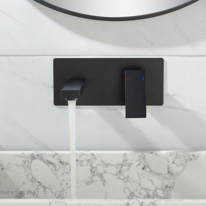 Wall Mounted Bathroom Faucet In Matte - Black