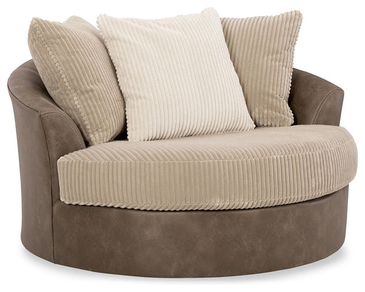 Keskin - Sand - Oversized Swivel Accent Chair Unique Piece Furniture