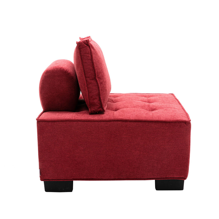 Coomore Ottoman / Lazy Chair - Rose Red