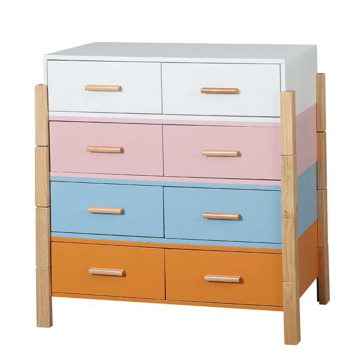 The Colorful Free Combination Cabinet Dresser Cabinet Bar Cabinet, Storge Cabinet, Lockers, Solid Woodhandle, Can Be Placed In The Living Room, Bedroom, Dining Room Color White, Blue Orange Pink