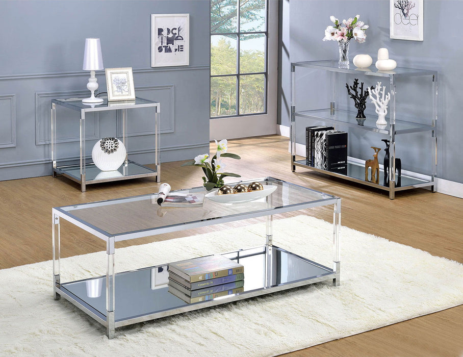 Ludvig - End Table - Chrome / Clear Unique Piece Furniture