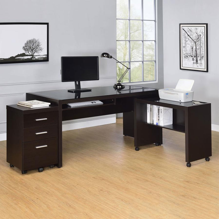 Skeena - 3 Piece Home Office Set - Cappuccino Unique Piece Furniture