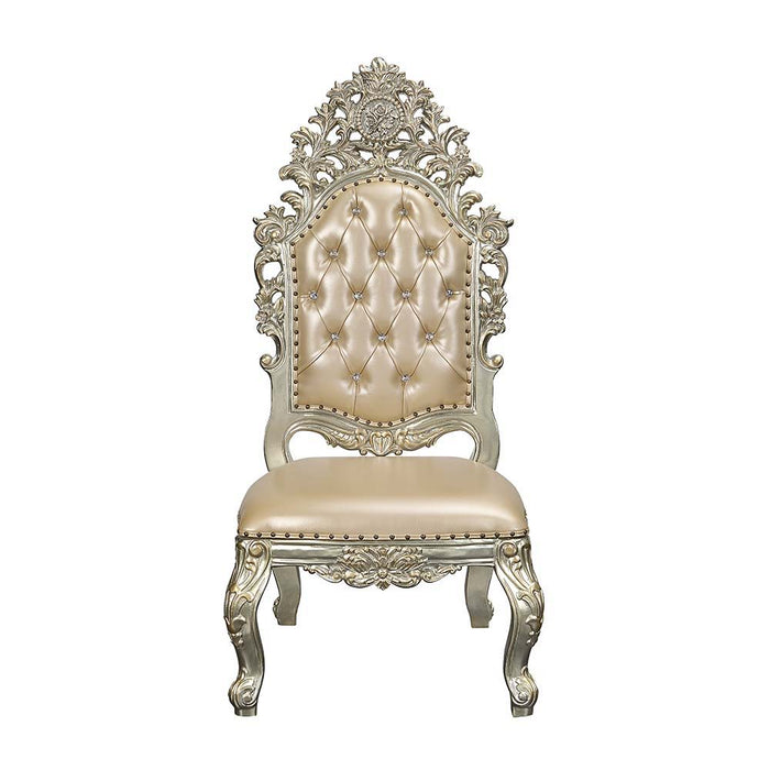 Sorina - Side Chair (Set of 2) - PU & Antique Gold Finish Unique Piece Furniture