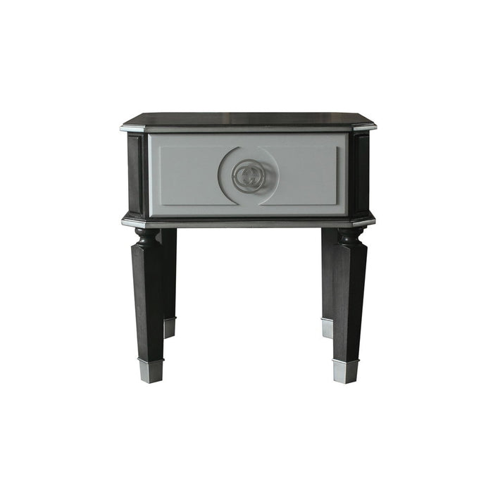House - Beatrice End Table - Charcoal & Light Gray Finish