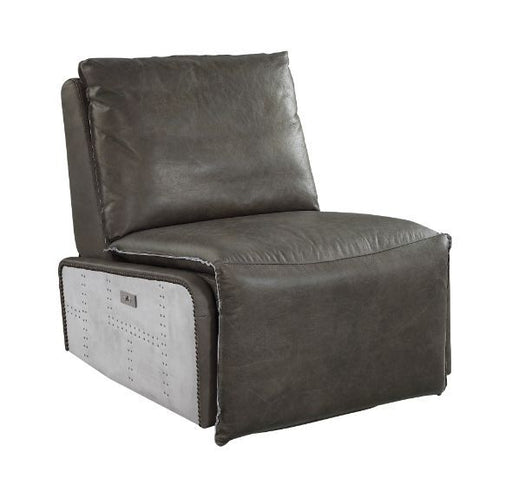 Metier - Recliner - Gray Top Grain Leather & Aluminum Unique Piece Furniture