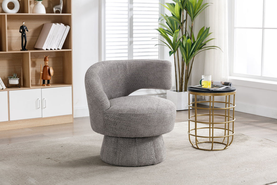 361 Degree Swivel Cuddle Barrel Accent Chairs, Round Armchairs With Wide Upholstered, Fluffy Fabric Chair For Living Room