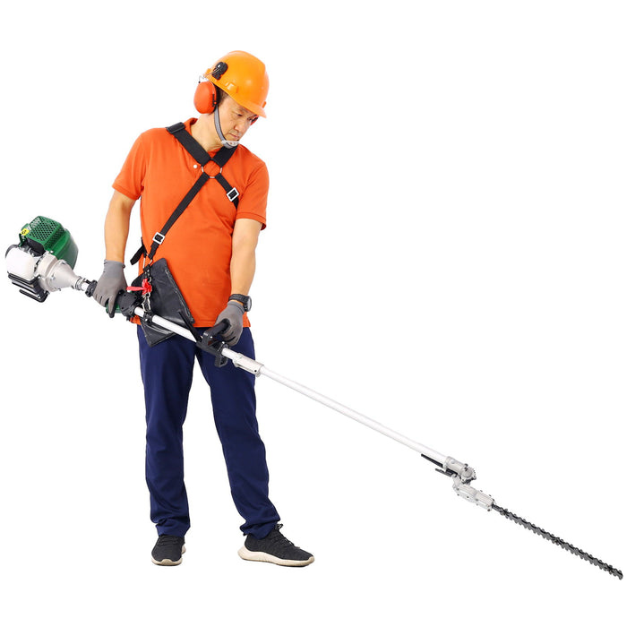 4 Inch 1 Multi-Functional Trimming Tool, 31Cc 4-Cycle Garden Tool System With Gas Pole Saw, Hedge Trimmer, Grass Trimmer, And Brush Cutter Epa Compliant