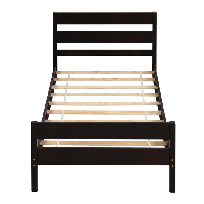 Twin Bed With Headboard And Footboard - Espresso