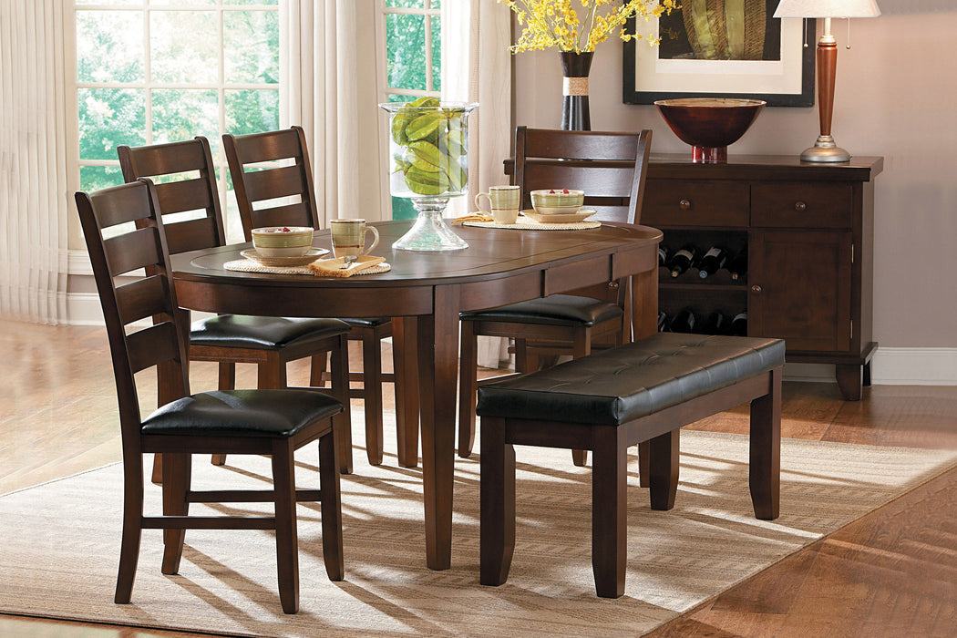 Contemporary Style 1 Piece Oval Dining Table With Self - Storing Butterfly Leaf Dark Oak Finish Wooden Dining Furniture