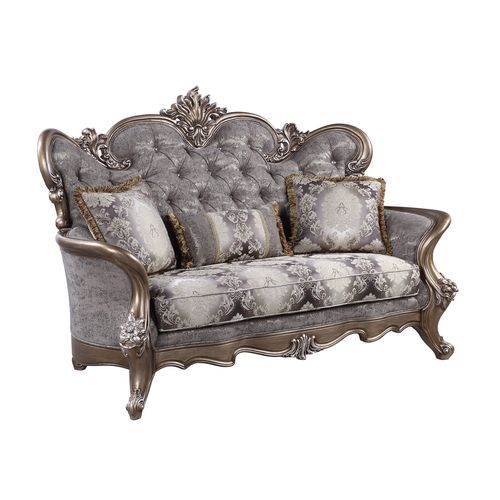 Elozzol - Sofa - Fabric & Antique Bronze Finish Unique Piece Furniture