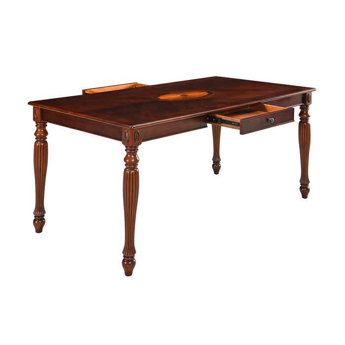 67.3" Dining Room Kitchen Table For 6 People, Traditional Rectangular Solid Wood Dinner Table With 2 Drawers, Cherry Walnut