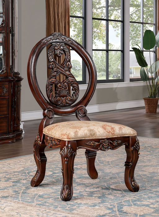 Normandy - Side Chair (Set of 2) - Brown Cherry / Tan Unique Piece Furniture