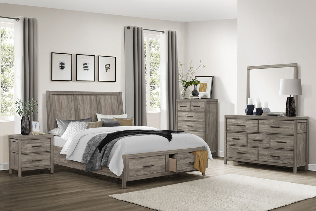 Rustic Style Bedroom Chest Of 6 Drawers Gray Finish Premium Melamine Laminate Wooden Furniture 1 Piece