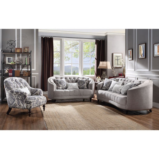 Saira - Loveseat - Light Gray Fabric Unique Piece Furniture