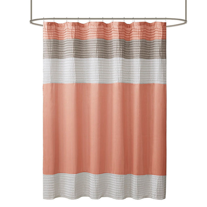 Faux Silk Shower Curtain - Coral