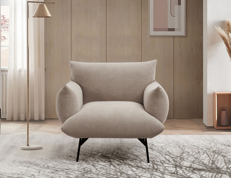 Oversized Living Room Accent Armchair Upholstered - Single Sofa Chair, Mid-Century Modern Comfy Fabric Armchair With Metal Leg For Bedroom Living Room Apartment