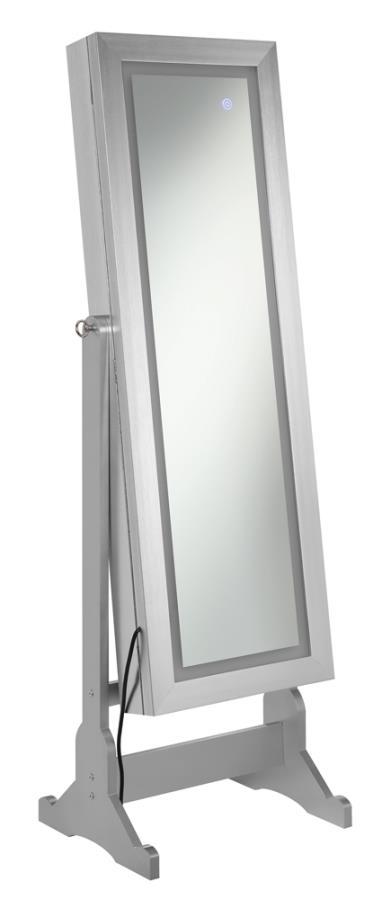 Moore - Jewelry Cheval Mirror - Silver Unique Piece Furniture