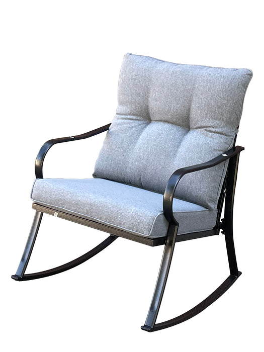 Rocker Set Chair And Teapoy Medium Grey
