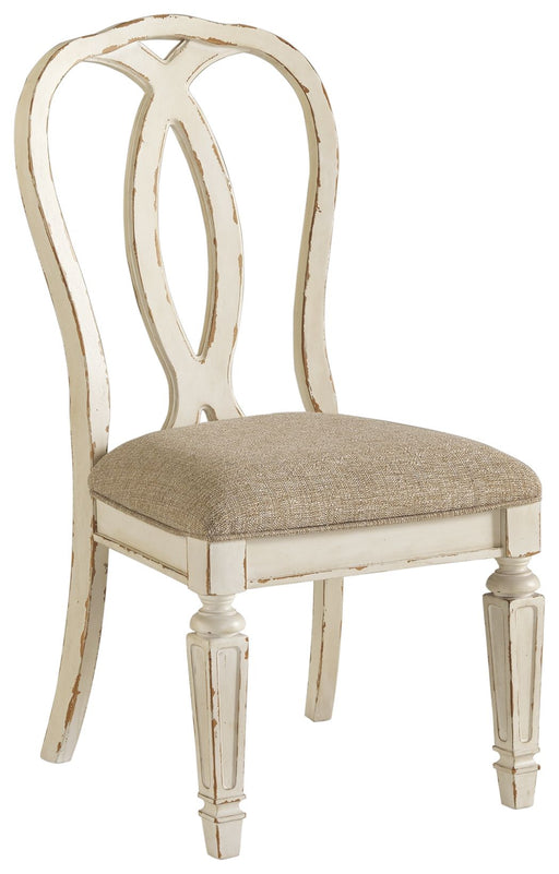 Realyn - Chipped White - Dining Uph Side Chair (Set of 2) - Ribbonback Unique Piece Furniture