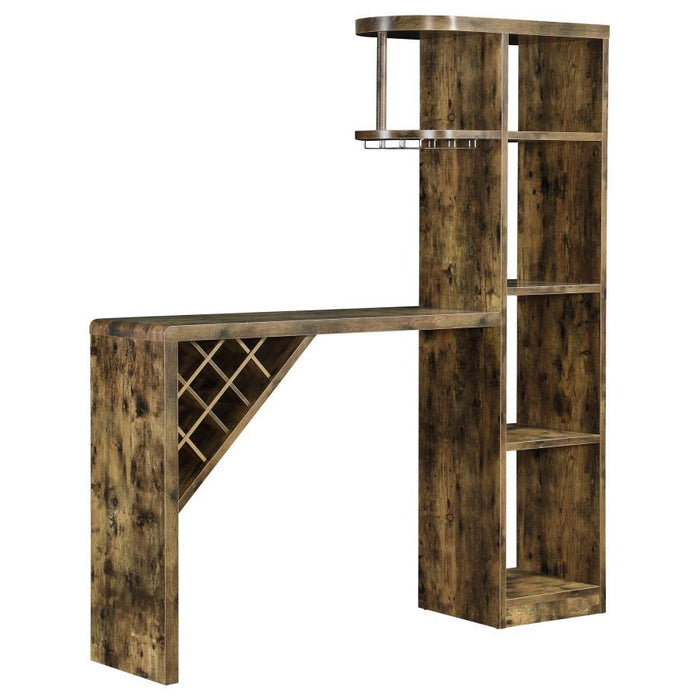 Belvedere - 5-Shelf Bar Table Storage - Antique Nutmeg Unique Piece Furniture