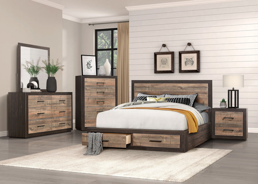 Contemporary Style Bedroom Furniture 1 Piece Dresser Of 6 Drawers Two-Tone Contrasted Finish Wooden Furniture