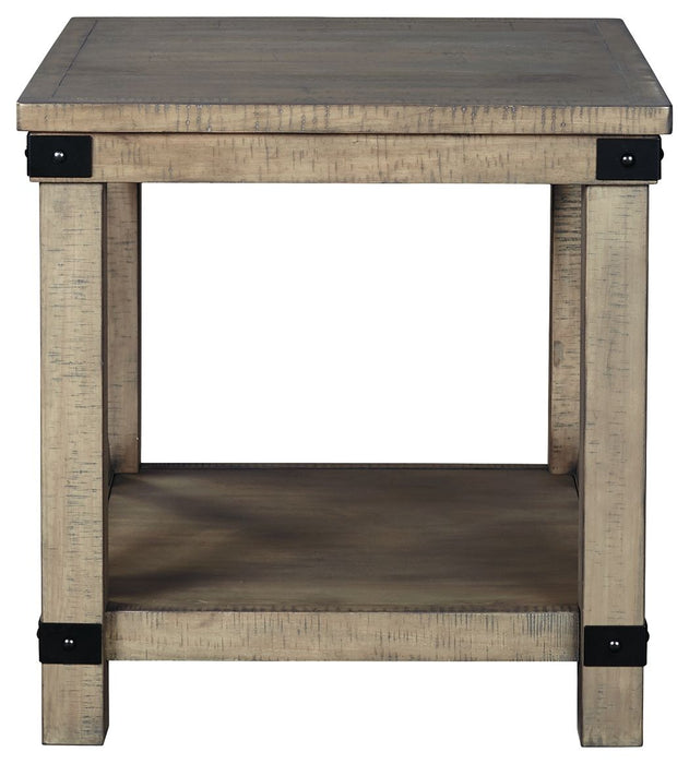 Aldwin - Gray - Rectangular End Table - Crossbuck Styling Unique Piece Furniture