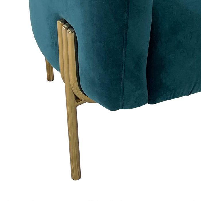 Navy Teal And Gold Sofa Chair