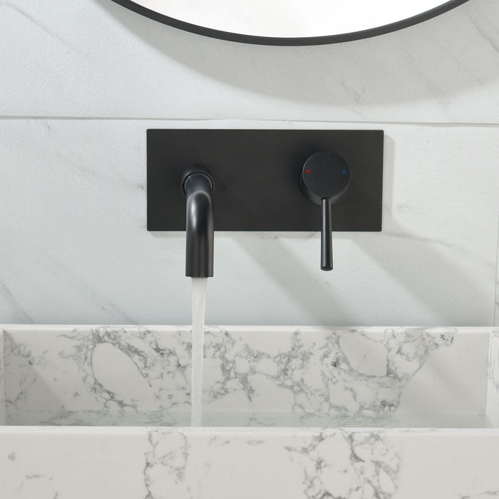 Wall Mounted Bathroom Faucet In Matte Black