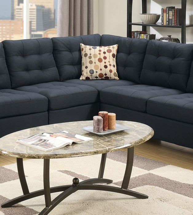 Modular Sectional Black Polyfiber 4 Pieces Sectional Sofa LAF And RAF Loveseats Corner Wedge Armless Chair Tufted Cushion Couch