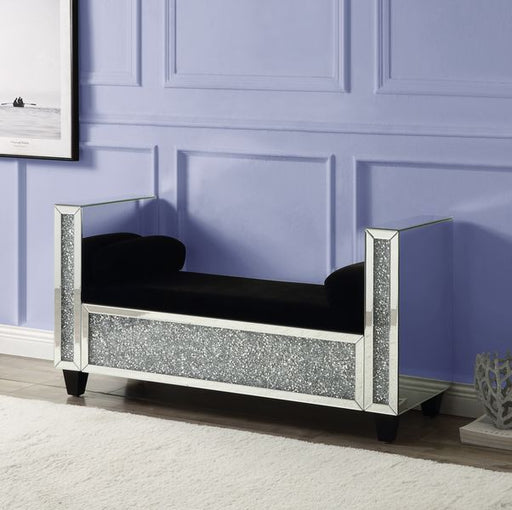 Noralie - Bench - Mirrored & Faux Diamonds - 28" Unique Piece Furniture