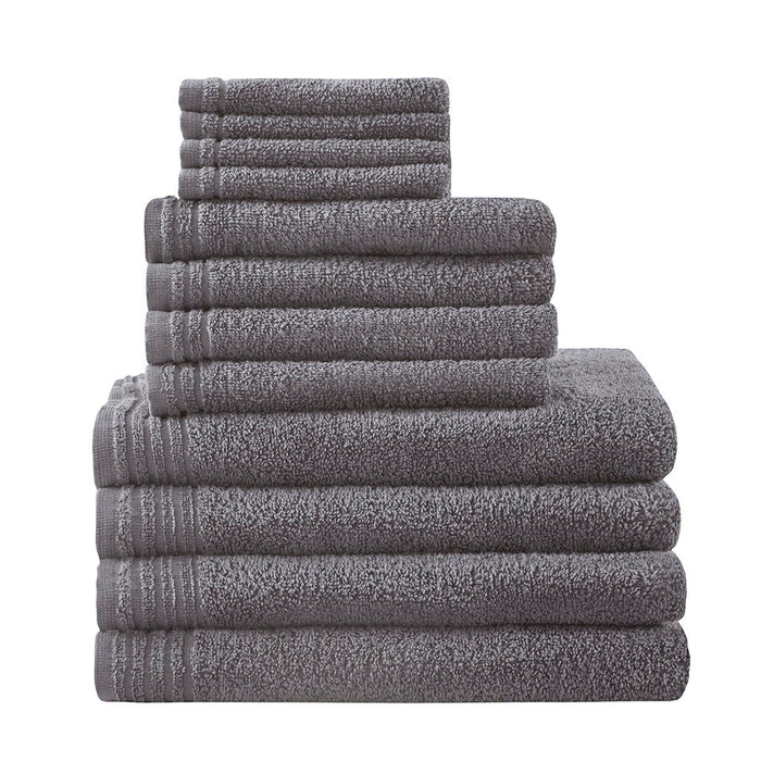 100% Cotton Quick Dry 12 Piece Bath Towel Set - Gray