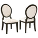 Twyla - Upholstered Oval Back Dining Side Chairs (Set of 2) - Cream And Dark Cocoa Unique Piece Furniture