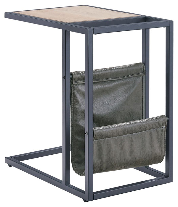 Freslowe - Light Brown / Black - Chair Side End Table With Magazine Basket Unique Piece Furniture