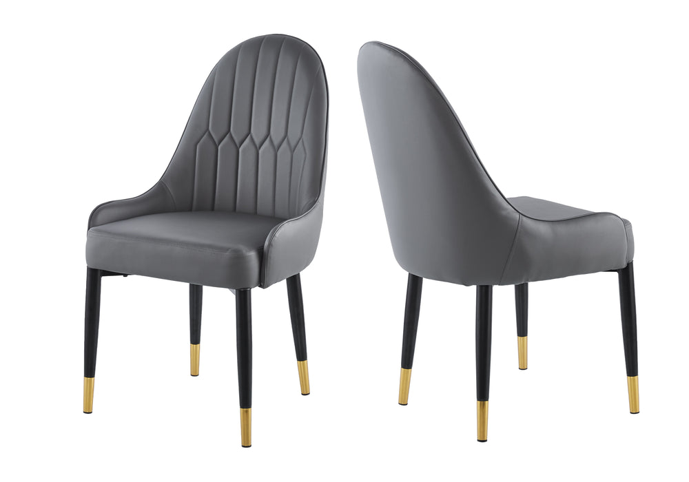 (Set of 2) Modern Leather Dining Chair Upholstered Accent Dining Chair