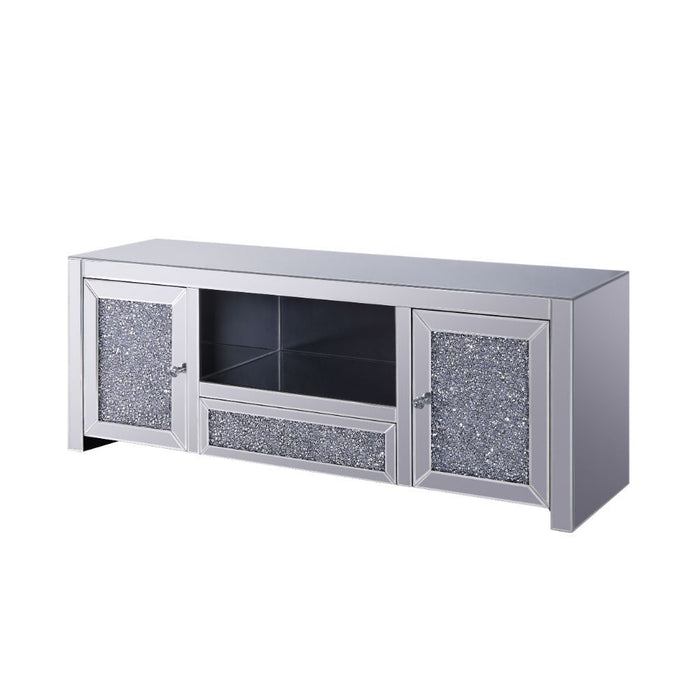 Noralie - TV Stand - Mirrored & Faux Diamonds - 22" Unique Piece Furniture