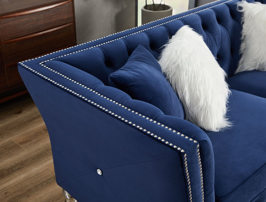 L8085 Three-Seater Sofa Navy Blue