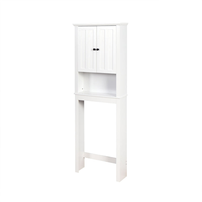 Bathroom Wooden Storage Cabinet Over-The-Toilet Space Saver With Adjustable Shelf 23.62" x 7.72" x 67.32"