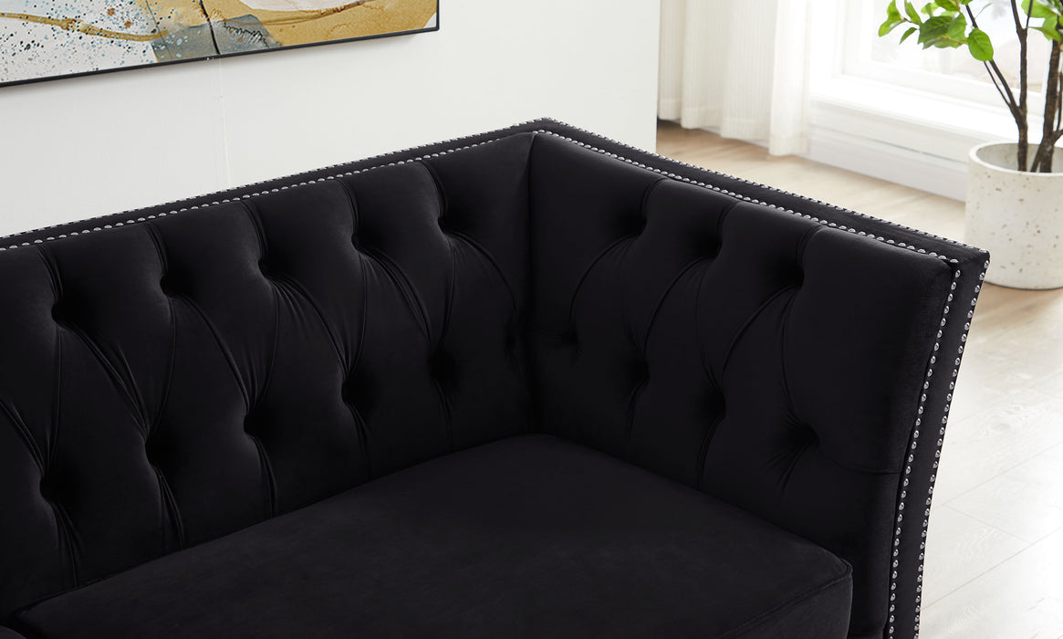 L8085B Three-Seat Sofa Black