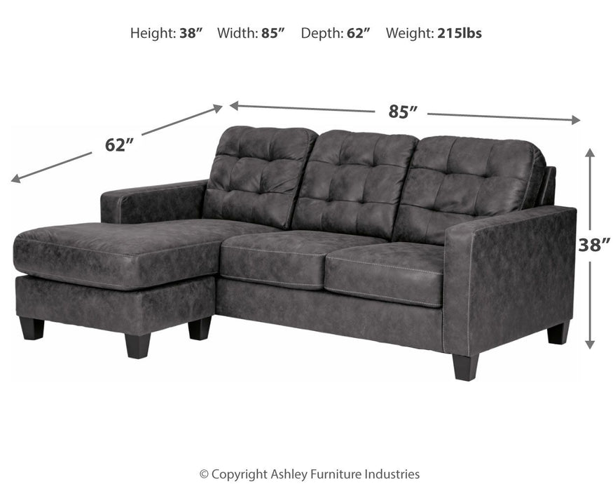 Venaldi - Gunmetal - Sofa Chaise Queen Sleeper Unique Piece Furniture