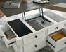 Havalance - White / Gray - Lift Top Cocktail Table With Storage Drawers Unique Piece Furniture