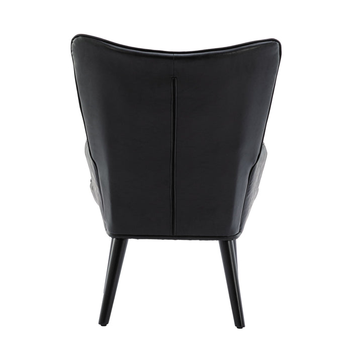 Coolmore Accent Chair / Bed Room, Modern Leisure Chair - Black PU