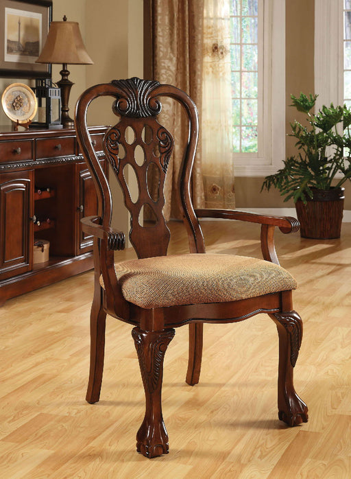 George Town - Arm Chair (Set of 2) - Cherry / Beige Unique Piece Furniture